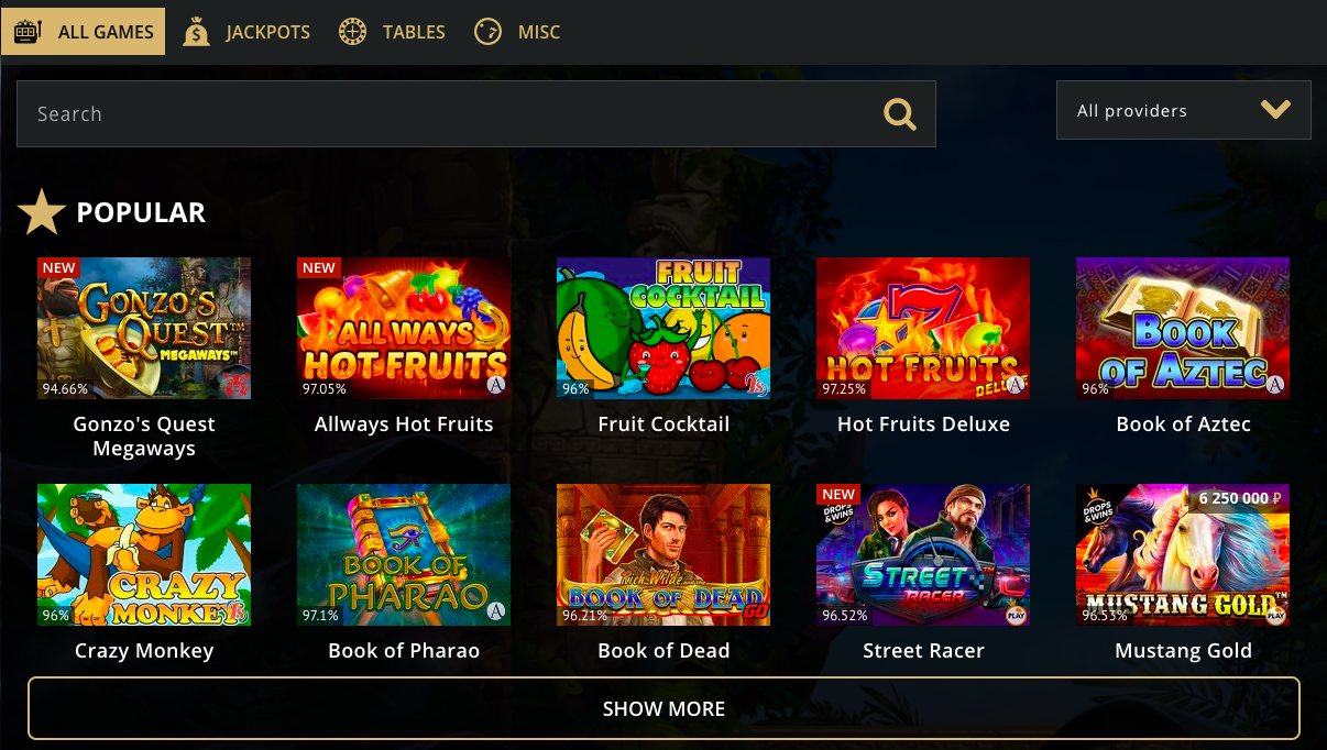 Official website of Riobet casino