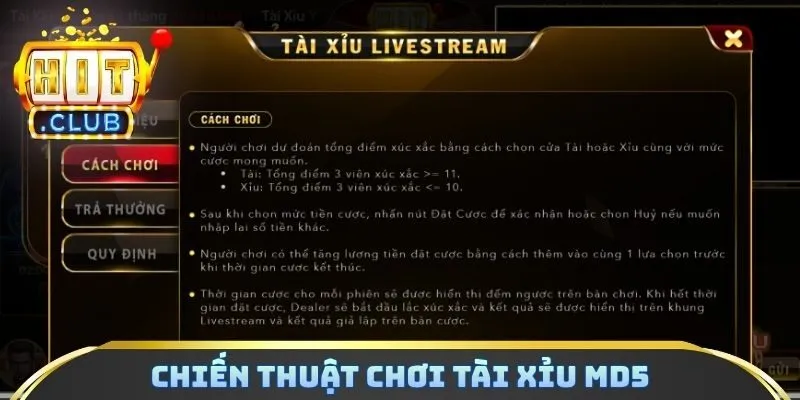 Chiến thuật chơi tài xỉu MD5