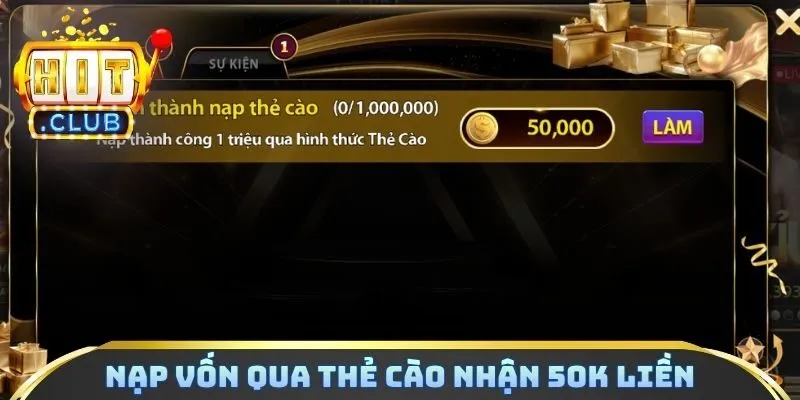 Nạp vốn qua thẻ cào nhận 50k liền tay