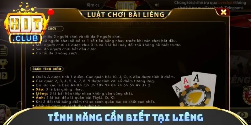 Tính năng cần biết tại Liêng