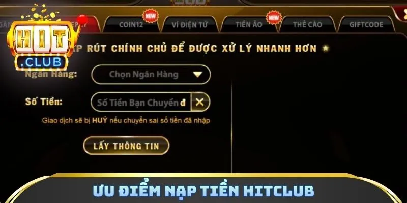 Ưu điểm nạp tiền hitclub